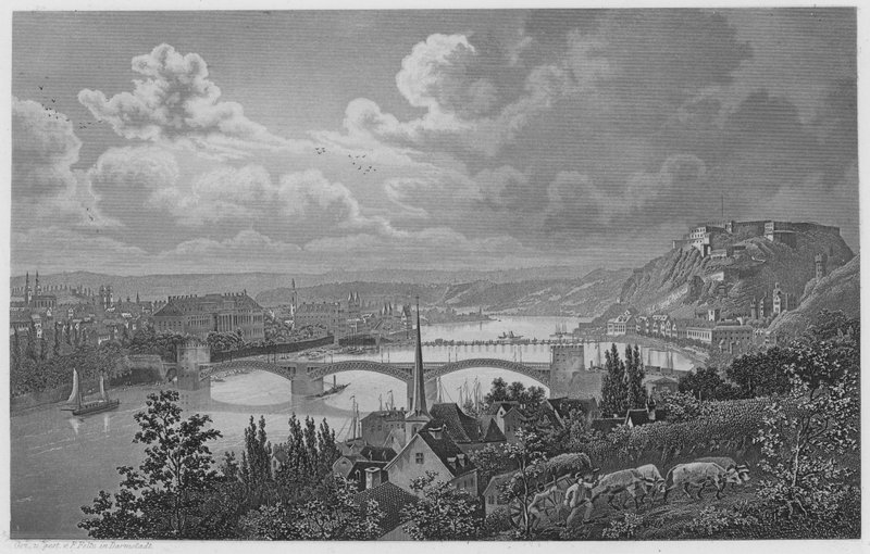 Coblenz (gravering) af German School