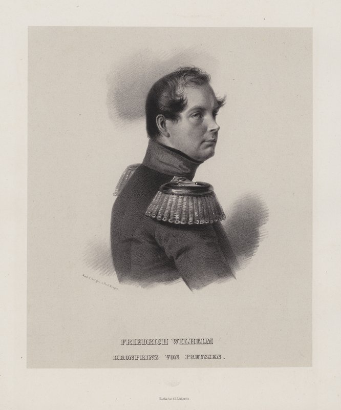 Kronprins Frederik Vilhelm af Preussen (litho) af German School
