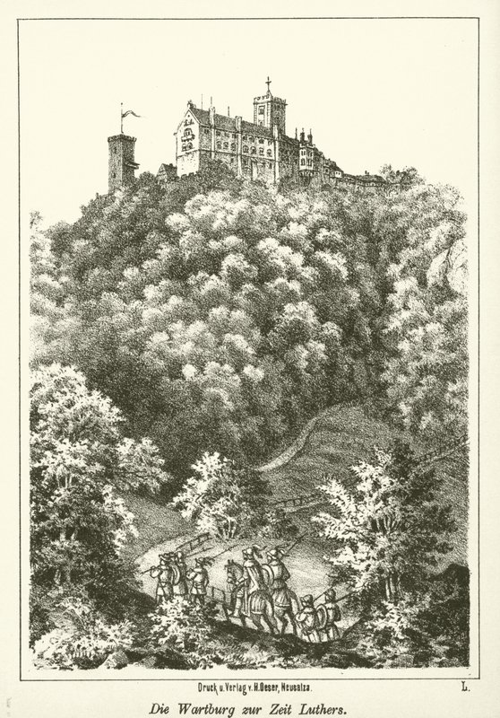 Wartburg på Luthers tid (gravering) af German School