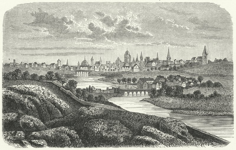 Dublin i det 17. århundrede (gravering) af German School
