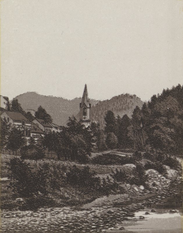 Evangelisk kirke (litho) af German School
