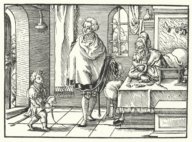 Familiescene (gravering) af German School