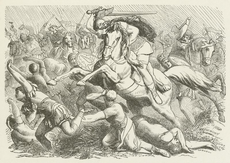 Første dages kamp med Arminius af German School