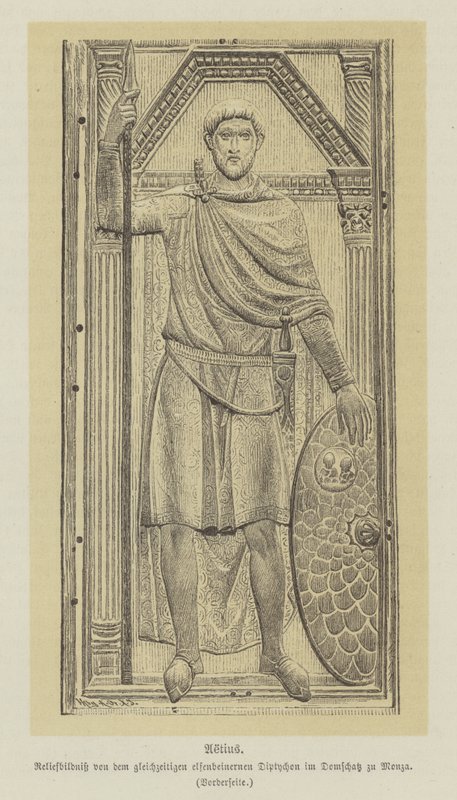 Flavius ​​​​Aetius, romersk general (gravering) af German School