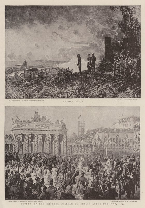 Fransk-preussisk krig (litho) af German School
