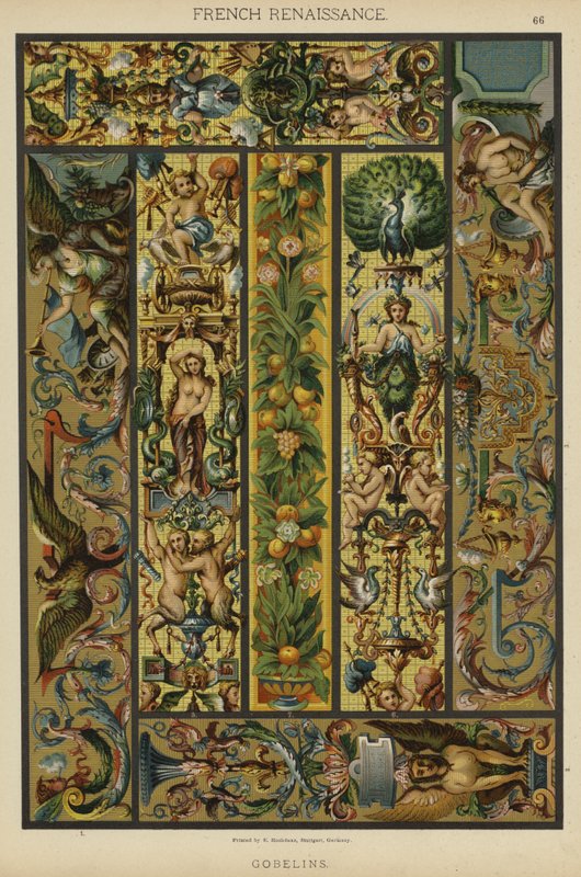 Fransk renæssance, Gobelins (farve litho) af German School