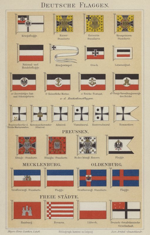 Tyske flag (farve litho) af German School