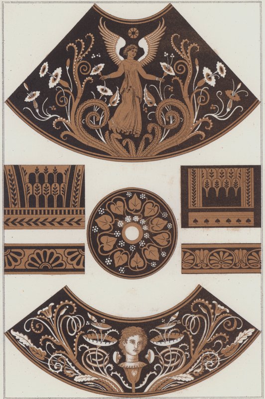 Græsk keramisk maleri (farve litho) af German School