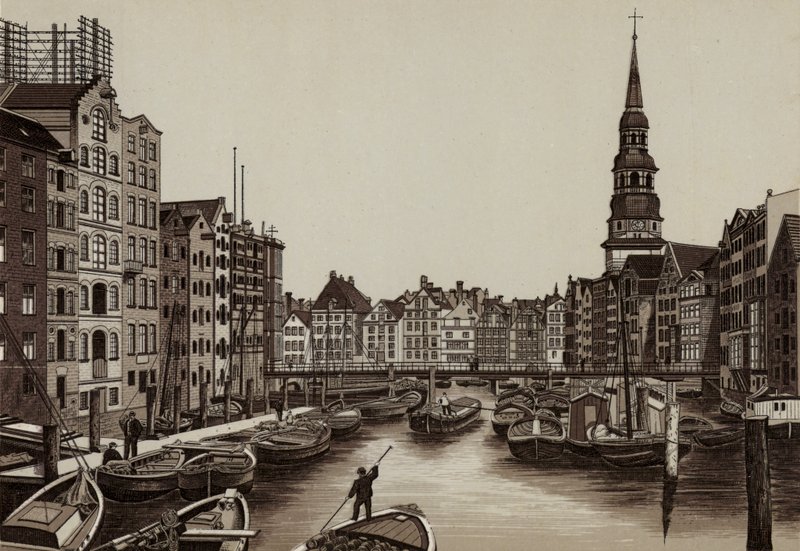 Hamborg: Reimers-Flåden, Reimers Fleet (litho) af German School