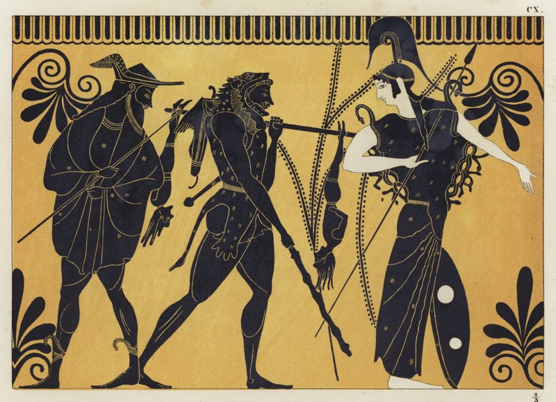 Hercules og Cercopes af German School