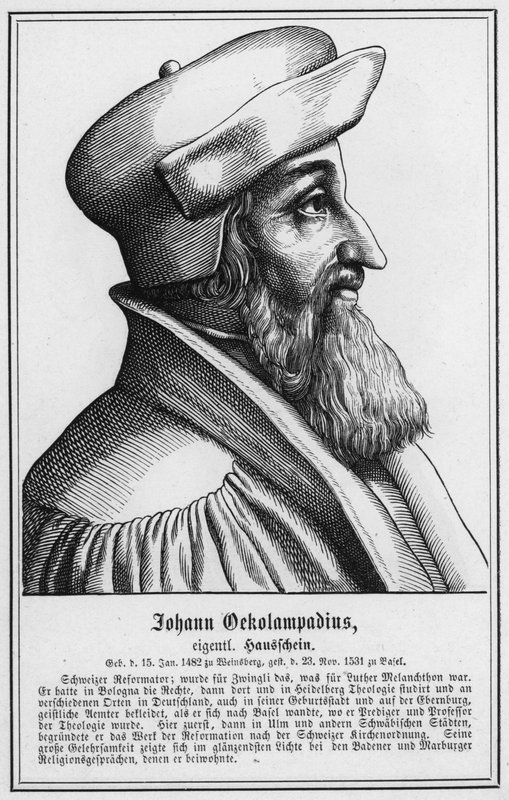 Johann Oecolampadius (gravering) af German School