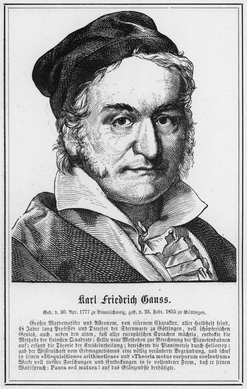 Karl Friedrich Gauss (gravering) af German School