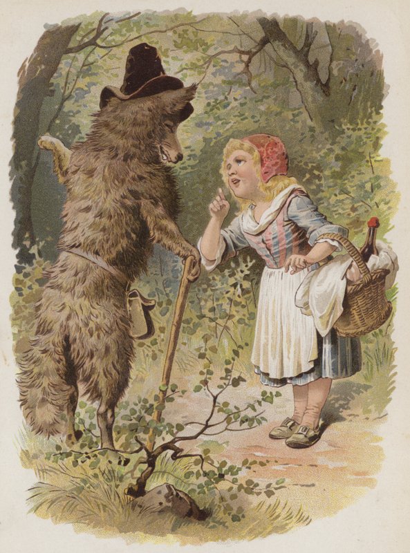 Rødhætte (chromolitho) af German School
