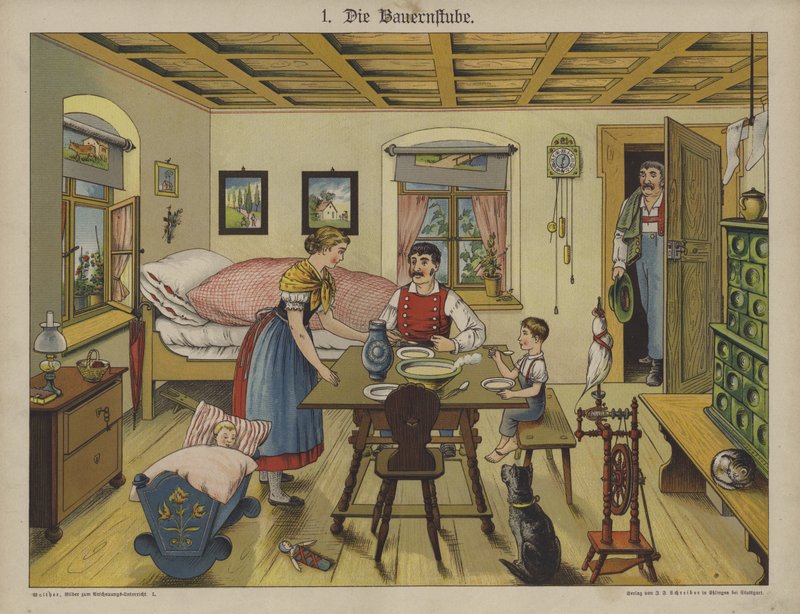 Stue (farve litho) af German School