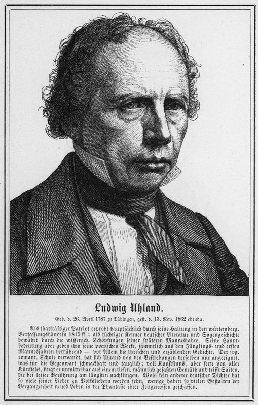 Ludwig Uhland (gravering) af German School