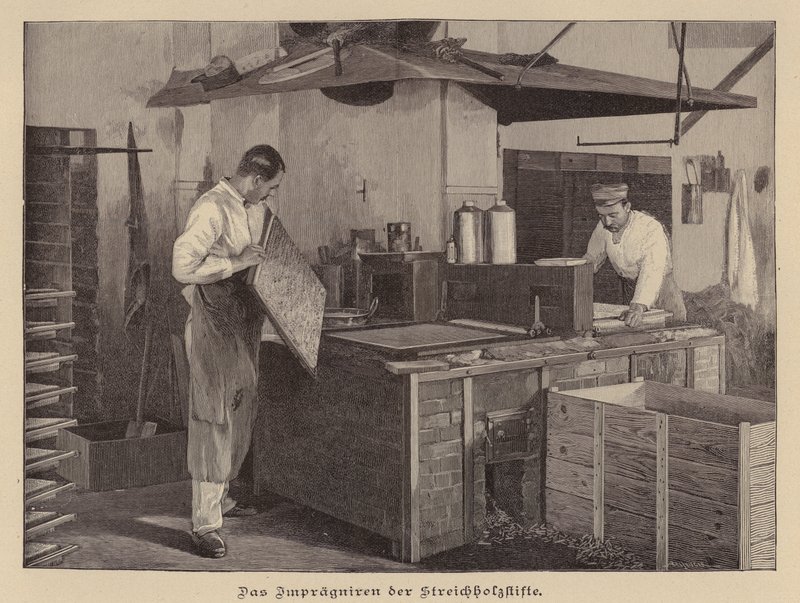 Fremstilling af tændstikker (gravering) af German School