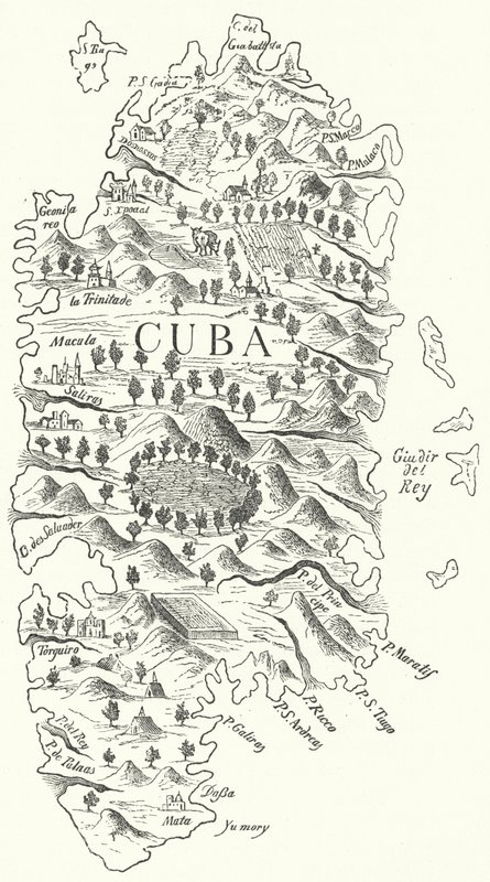 Kort over Cuba, c1500 (gravering) af German School