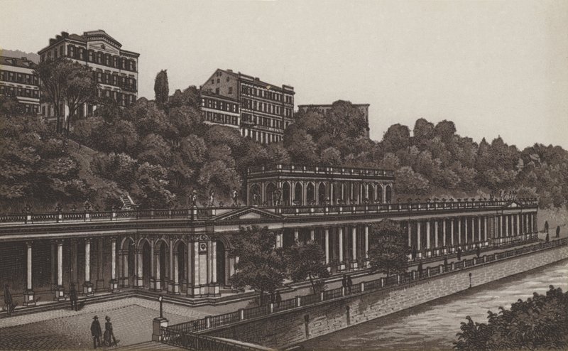 Muhlbrunn-kolonnade (litho) af German School