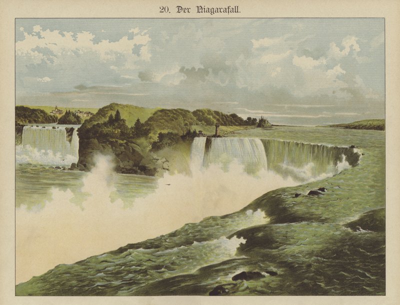 Niagara Falls (farve litho) af German School