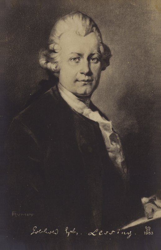Portræt af Gotthold Ephraim Lessing af German School