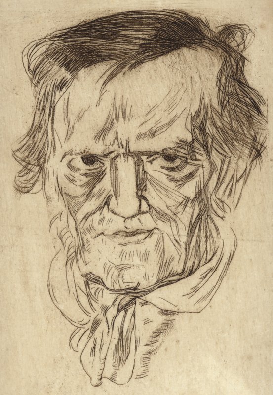 Portræt af Richard Wagner af German School