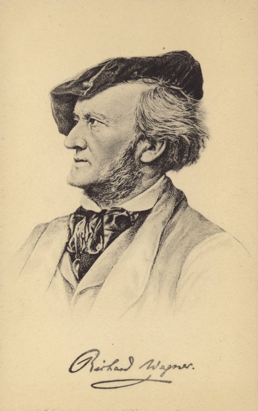 Portræt af Richard Wagner af German School