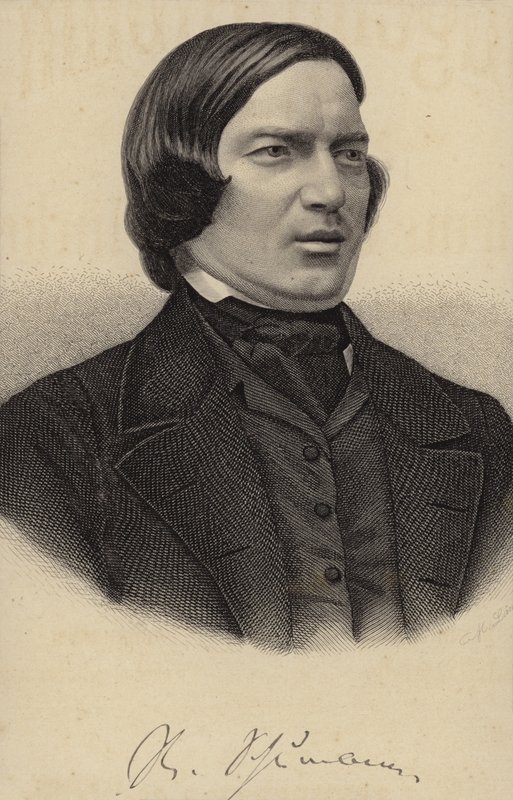 Portræt af Robert Schumann af German School