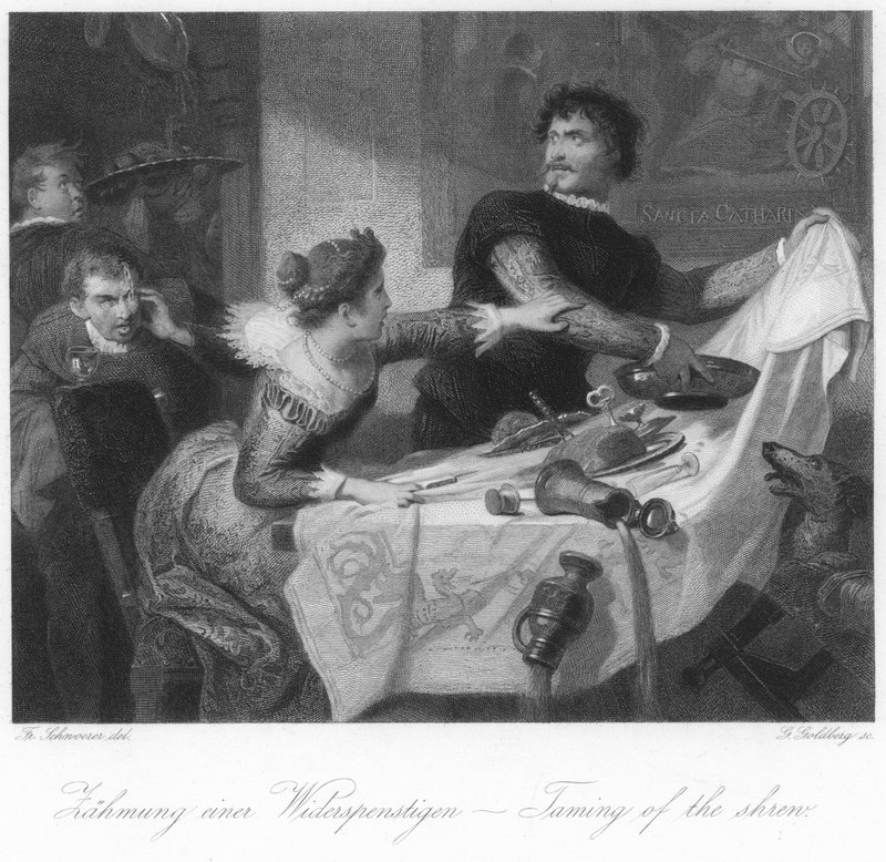 Scene fra The Taming of the Shrew af German School