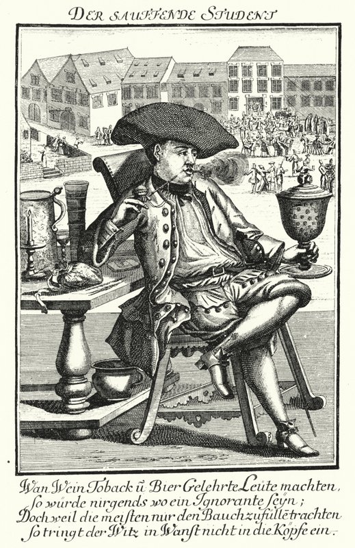 The Drunk Student (gravering) af German School