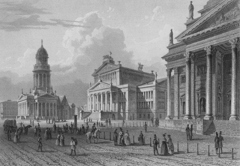 Gendarmenmarkt, Berlin (stålgravering) af German School