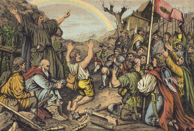 The Peasants Revolt (chromolitho) af German School