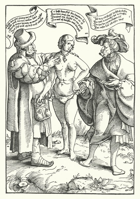 The Unequal Lovers (gravering) af German School