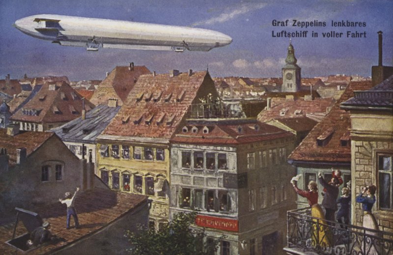 Zeppelin luftskib i luften af German School