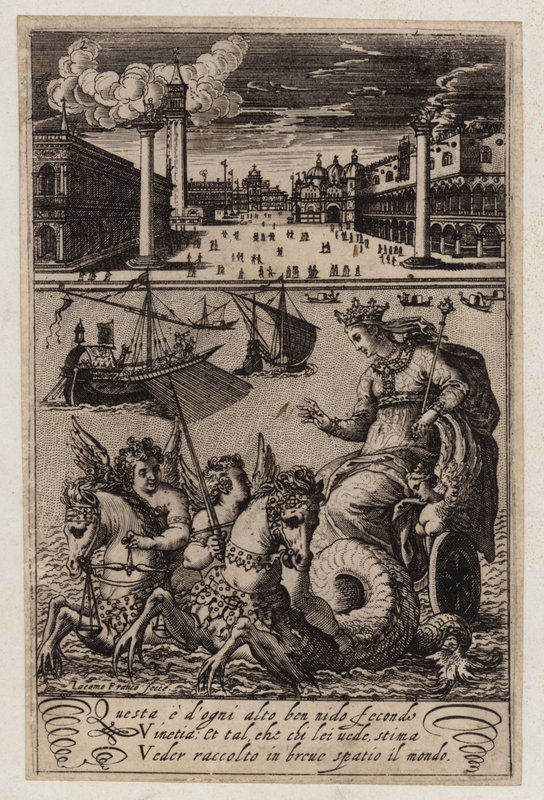 Udsigt over Markuspladsen, Venedig (gravering) af Giacomo Franco