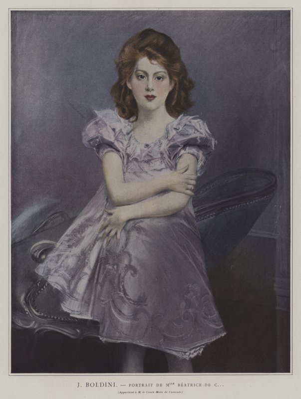 Portræt af Mademoiselle Beatrice de C ... af Giovanni Boldini