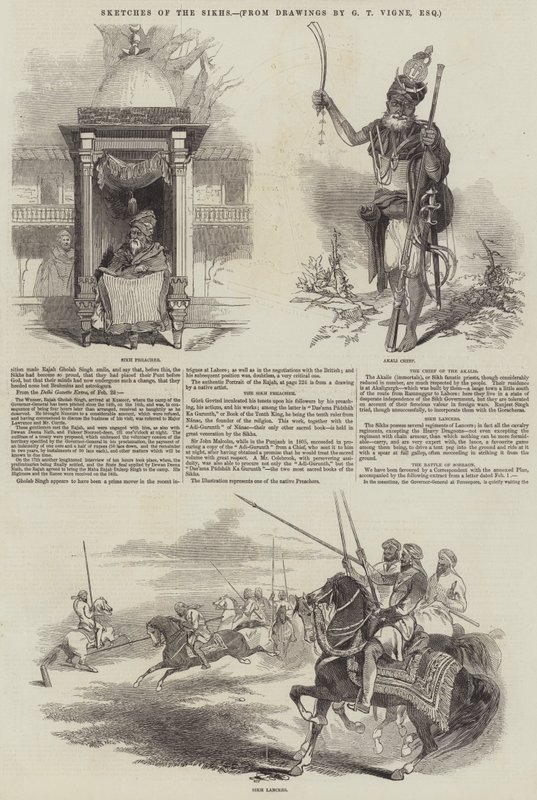 Skitser af sikherne af Godfrey Thomas Vigne