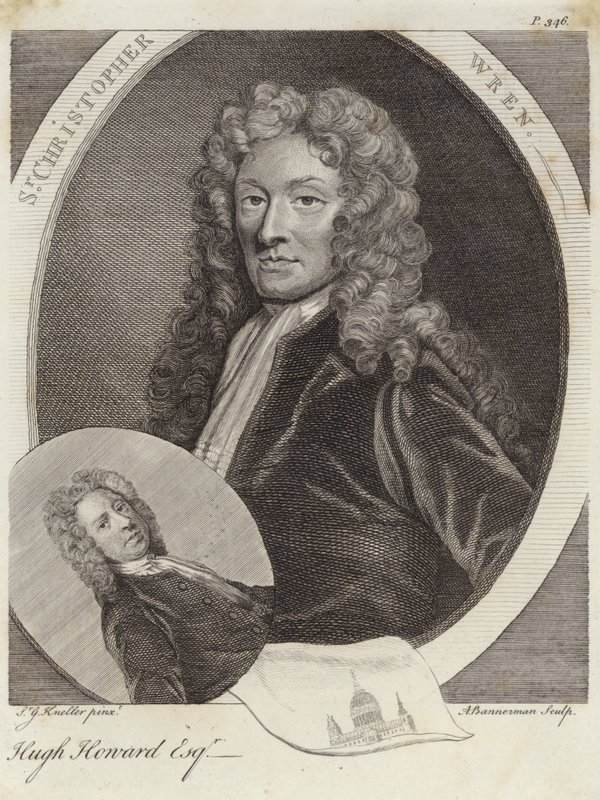 Sir Christopher Wren og Hugh Howard af Godfrey Kneller