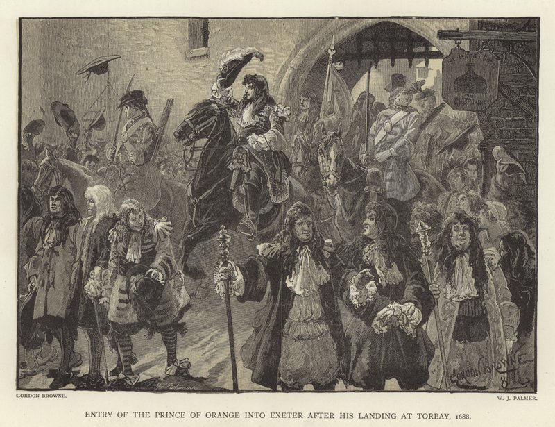 Prinsen af Oranges indtræden i exeter efter hans landgang i Torbay, 1688 af Gordon Frederick Browne