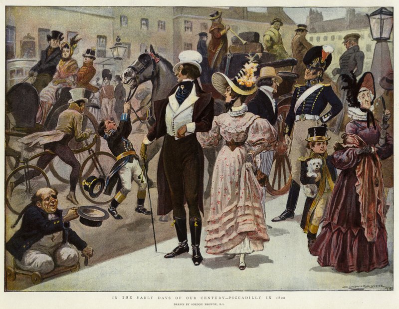I de tidlige dage af vort århundrede, Piccadilly i 1800 af Gordon Frederick Browne