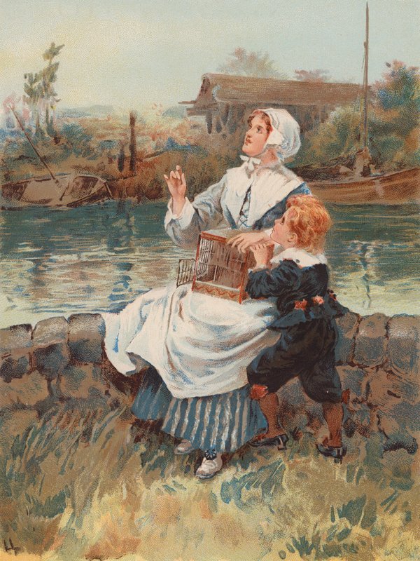 "Liberty" (farvelitografi) af Gordon Frederick (after) Browne