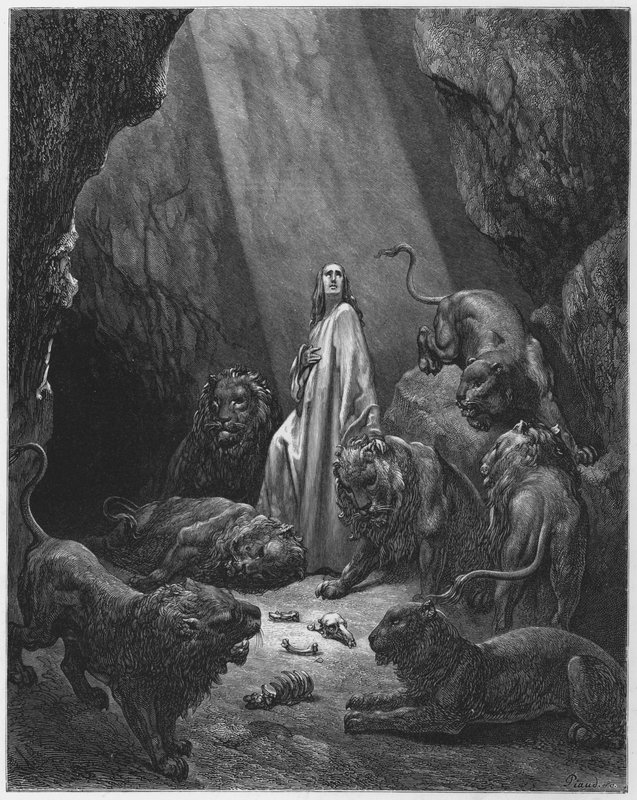 Gustave Dore Bibelen: Daniel i løvehulen af Gustave Dore
