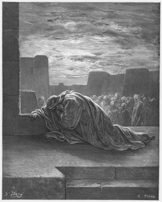 Gustave Dore Bibelen: Ezra i bøn af Gustave Dore