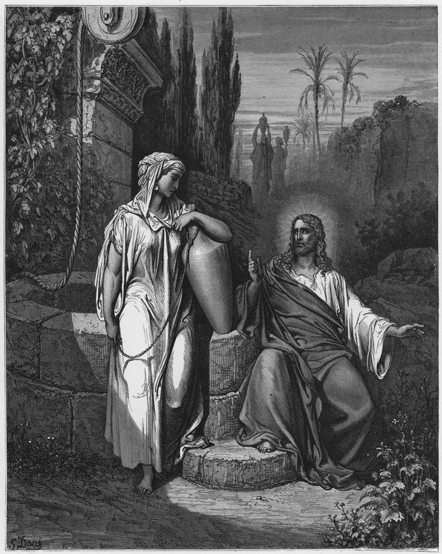 Gustave Dore Bibelen: Jesus og kvinden fra Samaria af Gustave Dore