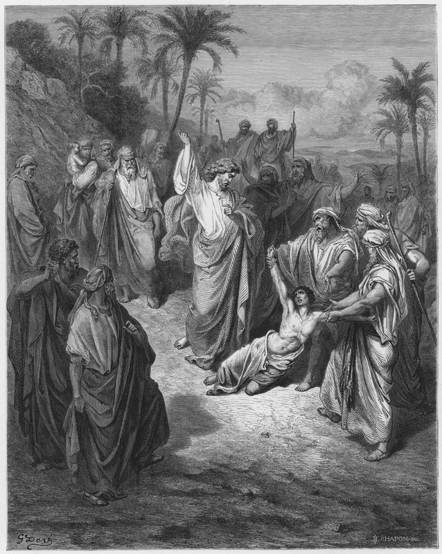 Gustave Dore Bibelen: Jesus helbreder galningen af Gustave Dore