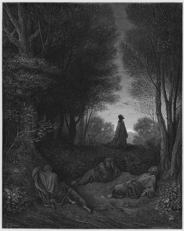 Gustave Dore Bibel: Jesus beder i haven af Gustave Dore