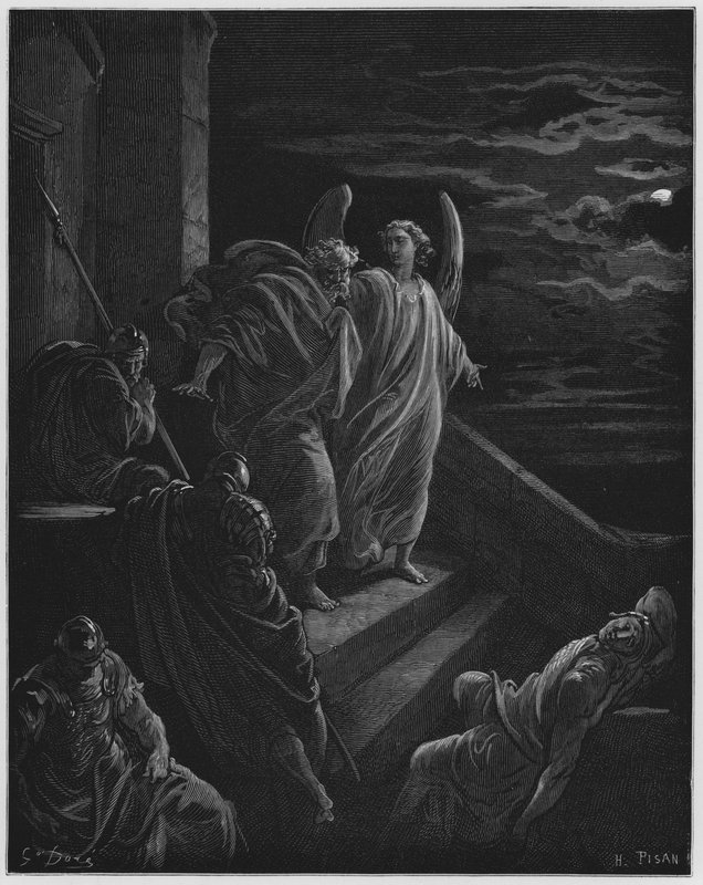 Gustave Dore Bibelen: S Peter udfriet fra fængslet af Gustave Dore