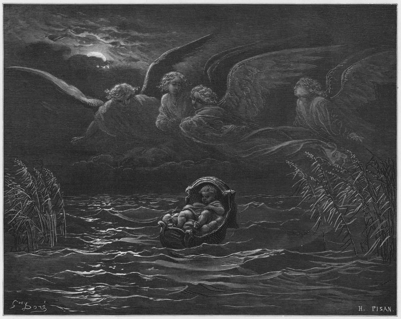 Gustave Dore Bibel: Barnet Moses på Nilen af Gustave Dore
