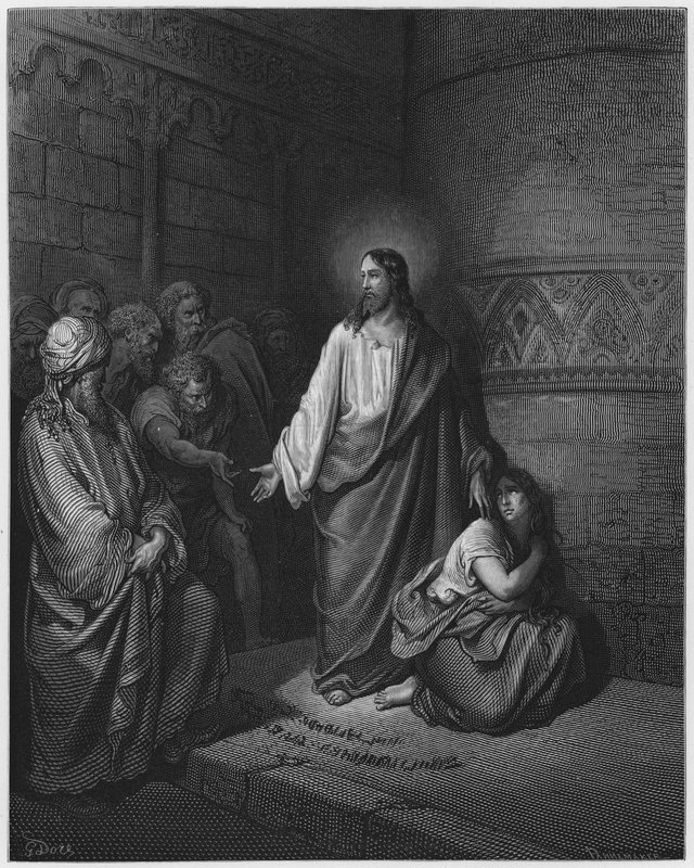 Gustave Dore Bibelen: Kvinden taget i utroskab af Gustave Dore