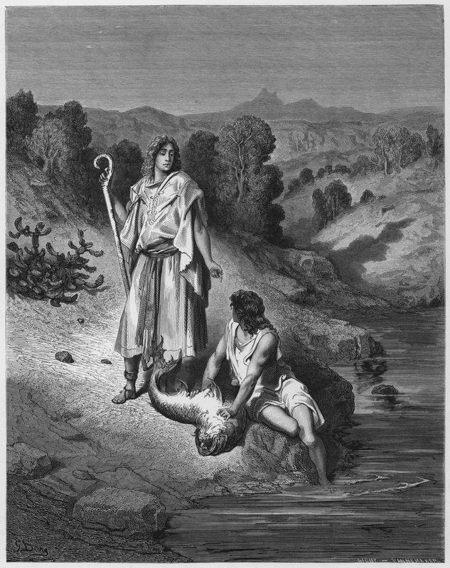 Gustave Dore Bibelen: Tobias og englen af Gustave Dore