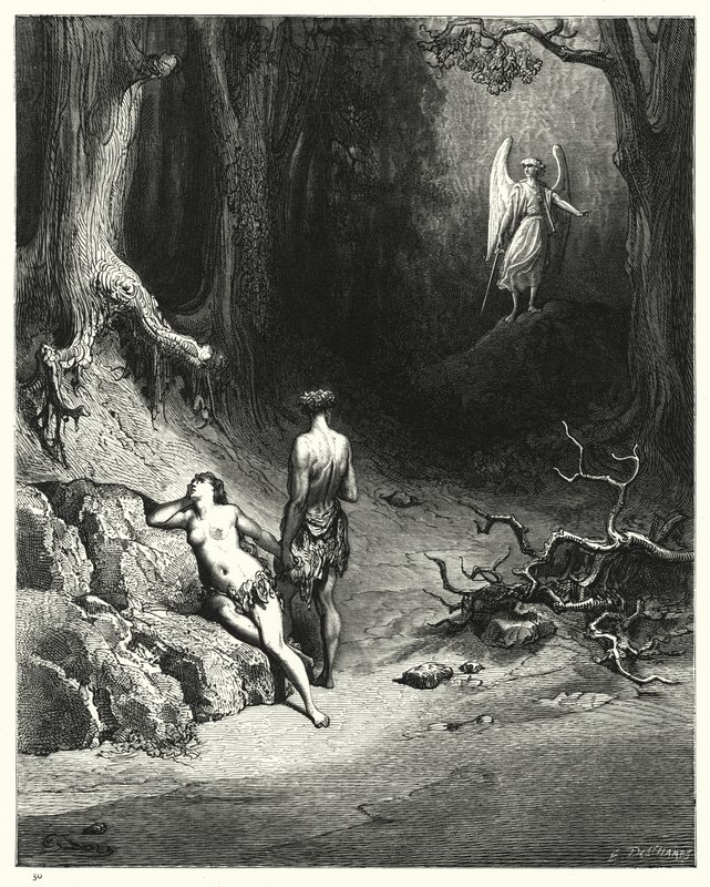 Illustration af Gustave Dore til Miltons Paradise Lost, bog XII, linje 645 af Gustave Dore